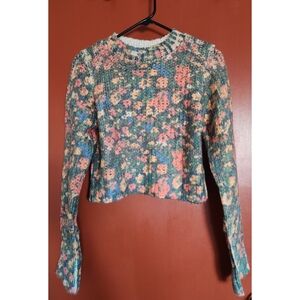 Zara Floral Knit Sweater